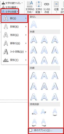 影のオプション