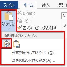 書式を保持して貼り付け