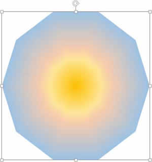 太陽光線のパス・グラデーションを適用した画像