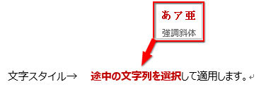 文字スタイルの適用