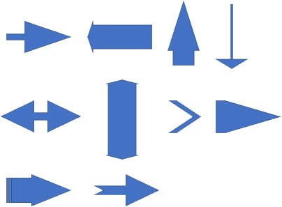図形・直線矢印の変形例