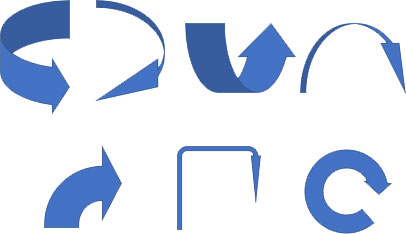 円弧矢印の変形例