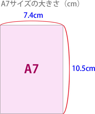 A7のサイズ縦横の大きさ（cm）