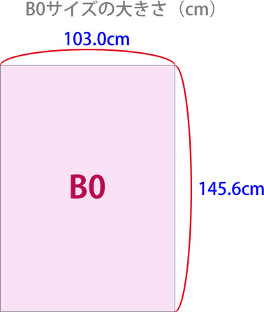 B0のサイズ縦横の大きさ（cm）