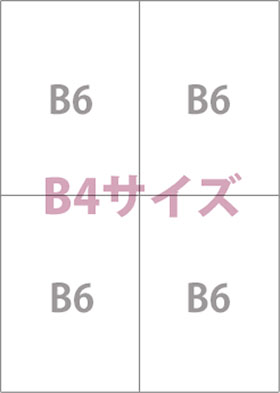 「B4」サイズは「B6」4枚分の大きさ